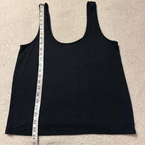 Naadam Black Ribbed Lightweight Cashmere Blend Tank Top - Picture 6 of 9